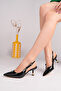 Women's Pointed Toe Galvanized Heel Side Buckle Stylish Heeled Shoes