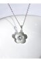 White Zircon Stone Flower Shaped Necklace - 2