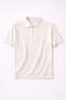 Ritchie Zippered Polo Collar Vertical Striped Short Sleeve Slim Knitwear Men's T-Shirt - Beige