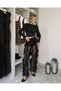 Women's Lace-Trimmed Black Pants with Ruffles and Shorts Inside