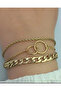 3-Piece Spiral Braided and Interlocked Ring Detail Chain Steel Bracelet - 2
