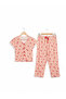 Women's Short Sleeve + Capri Heart Bow Valentine's Day Cotton Pajama Set - 6