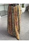 Ethnic Pattern Belted Lined Skirt - 4