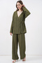 Women's Knitted Kimono Pants Double Set 30067 - Khaki - 3
