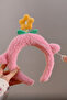 Pink Plush Rotating Flower Crown - Movable Hair Accessory - Cute Plush Headpiece - 3
