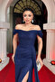 Lace Fabric Degaje Collar Evening Dress - Dark Blue - 3