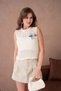 Women's Crew Neck Crop Seasonal Knitwear Blouse 8502Sw - 5