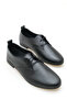 Como Genuine Leather Black Leather Lace-Up Women's Ballerinas - 3