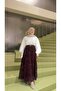 Stoned Tulle Flocked Skirt