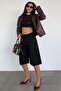 Black 100% Cotton Pocket Fabric Bermuda Shorts Mg2640 - 7