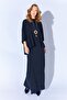 Women's Black 172 Low-Sleeve Blouse and Long Pique Modal Skirt Set