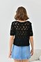 Women's Crew Neck Knit Detail Openwork Knitwear Ice 8220Sw - 8