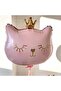 56X49 cm Pink Cat Head Crowned Foil Balloon 30 Inches - Birthday Party Decoration Balloon - 5