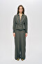 Women's Modern Waist-Tied Zippered Solid Color Viscose Jacket - 3