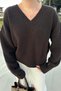 V-Neck Soft Textured Knitwear Sweater - 3