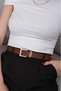 Gold Square Buckle Bridge End Set Women's Trouser Belt Dress Belt Shirt Belt Coat Belt