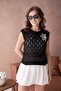 Women's Crew Neck Openwork Knitwear Blouse 8257Sw - 7