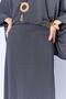 Women's Anthracite 172 Low Sleeve Blouse and Long Pique Modal Skirt Set - 6