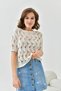 Women's Crew Neck Knit Detail Openwork Knitwear Ice 8220Sw - 5
