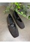 Black Knitwear Strappy Women's Casual Ballerinas - 5