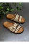 Ti̇na Mink Leather Pin-Studded Women's Daily Slippers - 7