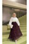 Stoned Tulle Flocked Skirt - 3