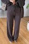 Women's High Waist Lace-Up Double Pocket Knitwear Comfortable Cut Wide Leg Pants Size 36/46 Compatible - 3