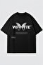 Unisex Black Oversize Butterfly Printed Crew Neck T-Shirt - 4