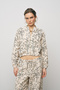 Women's Botanical Line Embroidered Zippered Bohemian Crop Jacket