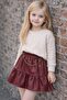 Girl's Leather Skirt with Chain Detail - 2