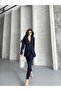 Women's Chic Two-Piece Set Stone Detail Blazer Jacket & Straight Leg Pants - 5