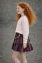 Girl's Leather Skirt with Chain Detail - 2