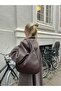 Bahes Women's Braided Leather Large Size Tote Model Handbag and Shoulder Bag - 2