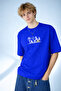 Men's Cycling Group Linear Graphic Design Cobalt Blue T-Shirt - 2