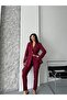 Women's Chic Two-Piece Set Stone Detail Blazer Jacket & Straight Leg Pants - 5