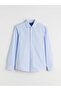 Blue Slim Fit Striped Men's Shirt (S6) - 5