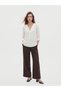 Wide Leg Women's Trousers with Elastic Waist (S6) - 2