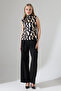 Sleeveless Turtleneck Patterned Blouse - 2