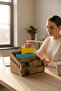 Wooden Desktop Organizer 6-Compartment Document Stand - 6