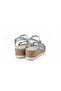Women's Blue Ocean Stone Filled Heel Sandals-0509 - 5