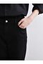 Black Slim Mom Women's Jean Trousers with Elastic Waist (S6) - 3