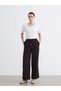 Wide Leg Women's Trousers with Elastic Waist (S6)