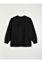 Black Crew Neck Beaded Embroidered Women's Sweatshirt Tunic (S6) - 6