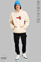 Unisex Hoodie Long Sleeve Teddy Bear Love Printed Hooded Oversized 100% Cotton Combed Cotton Sweatshirt - 3