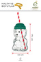 3-Piece Barista Glass Cold Drink Cup with Teddy Bear Design 500 ml Cute Glass Mug with Lid - 3