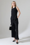 Sleeveless Wooden Buttoned Asymmetrical Blouse and Trousers Set - 4