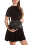Women's Crossbody Bag with Flap and Zipper, Multi-Compartment, Black Shoulder Bag - 7