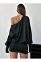 Shoulder Detail Boat Neck Long Sleeve Tight Mini Stylish Dress - 3