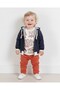 Baby Boy 3-18 Months 3 Piece Stylish Set with Hooded Raincoat and Jacket