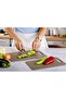 2-Piece Cutting Board Set with Stand, Non-Slip Base - Adhesive In-Cabinet Fruit and Vegetable Cutting Board - 3